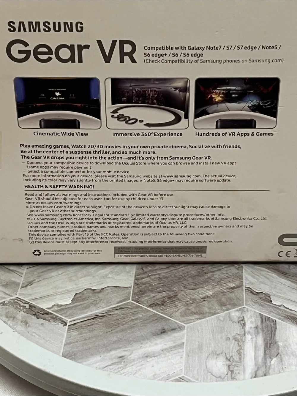 Samsung Gear VR SM-R323 Oculus Virtual Reality Headset For Galaxy S7 S6 Note